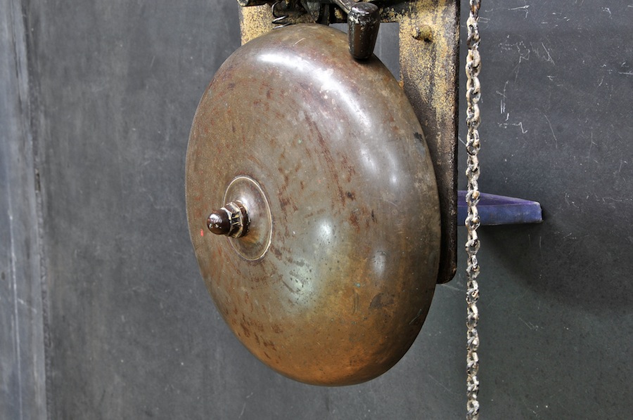 Vintage Boxing Ring Bell Large cast top iron brass mallet Sports Memorabilia collect